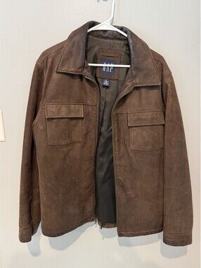 GAP Mens Genuine Leather Jacket Brown Size M Vintage 90s